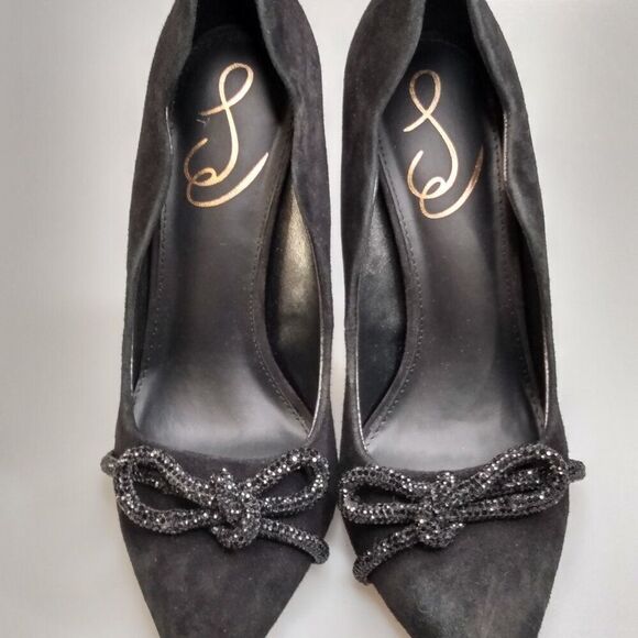 Sam Edelman Deela Pump Black Suede Heels Size 7 - Picture 3 of 16